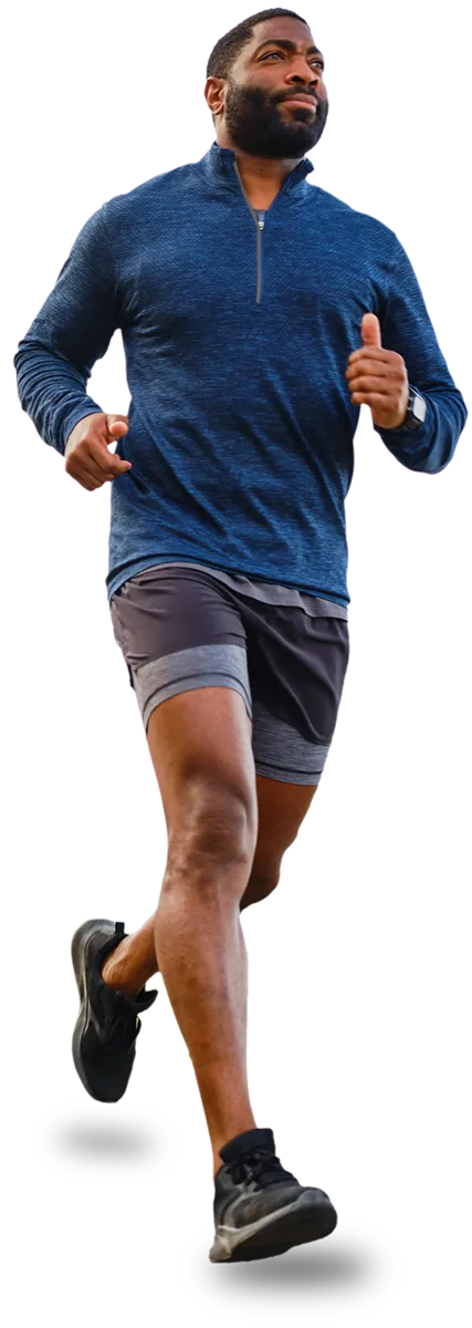 African American man running